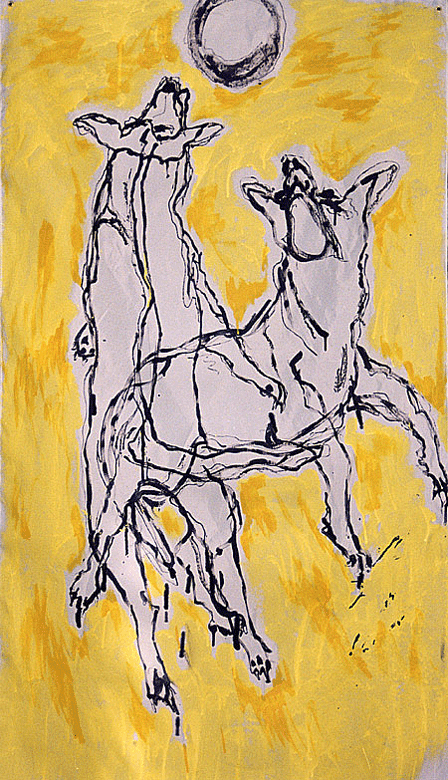 PLAYING DOGS 2000

nylon cloth
ink / acrylic paint
80-160 cm
